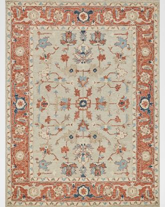 Exquisite Rugs Richmond Serapi Hand-Tufted Beige/Rust Rug, 9 x 12