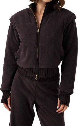 Sundays Issey Long Sleeve Zip Up Jacket In Black