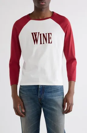 Acne Studios Eigne U Wine Graphic T-Shirt in Burgundy/white at Nordstrom, Size X-Large