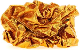 Dries Van Noten Orange Ruffle Clutch