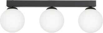 OEM L&aacute;mpara De Techo Estilo Loft Industrial, Negra, Pantalla De Cristal Blanco, Casquillo E14 Arial 13-352