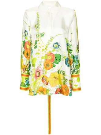 Alemais Constance floral silk shirt - Neutrals