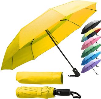 Zeno Travel Umbrella Compact - Small Umbrella for Backpack & Purse, Portable Automatic Umbrellas for Rain, Windproof, Reinforced Fiberglass Ribs, Water-Rep