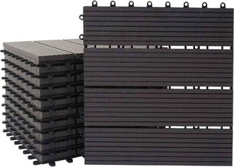 Hhg Piastrelle Premio pavimentazione da esterno Rhone T831 wpc 30x30cm 11 pezzi 1mq antracite lineare