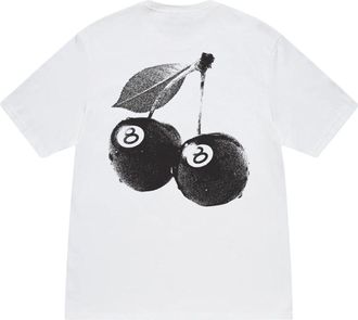 St&uuml;ssy Cherries T-Shirt Oversized White 1905066-WHIT