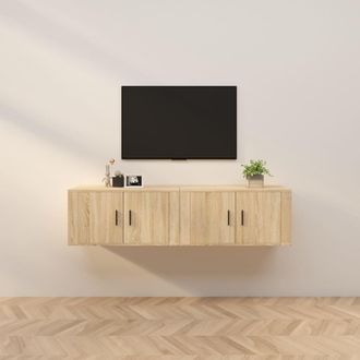 vidaXL Vidaxl - Muebles Para Tv De Pared 2 Uds Roble Sonoma 80x34,5x40 Cm