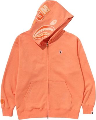 A Bathing Ape One Point Ape Head Shark Relaxed Fit Full Zip Hoodie Orange 1K80-115-305-ORANGE