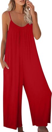 Generic Dungarees for Women Sleeveless Jumpsuits - Ladies Strappy Baggy Harem Jumpsuit Romper Dress - Wide Leg Jumpsuit Ladies Jumpsuits Plus Size SuspenderJu