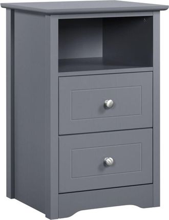 Yaheetech Yaheetech - Mesita De Noche Con Dos Cajones Mesilla De Noche Para Dormitorio Cajonera Mueble Para Cama Blanca 40x35x60cm Blanco