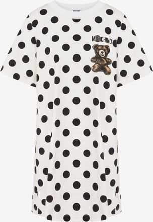 Moschino Abito in cotone pesante stampato Moschino Teddy Bear - Bianco