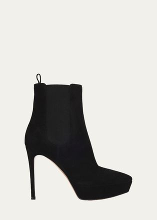 Gianvito Rossi 85mm Suede Platform Booties