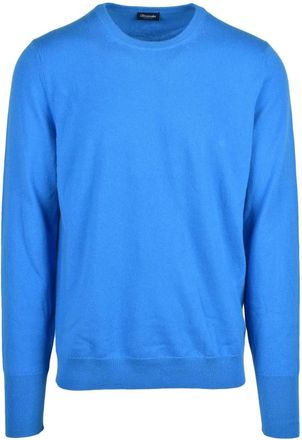 Drumohr Pullover Girocollo - Heren - Ronde hals truien - Blauw - 2XL - Kasjmier - Truien & Vesten