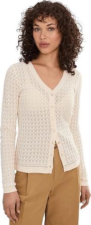 Sanctuary Everyday Pointelle Cardigan Womens Sweater Collagen : LG (US 10-12), Cotton/Down