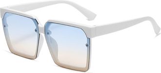 Generic Womens Outdoor Sunglasses Mens Shopping Vacation Sun Glasses(White)