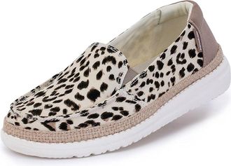 HeyDude Hey Dude Womens Lena Shoes Multiple Colors, Leopard Multi Angora, 3 UK