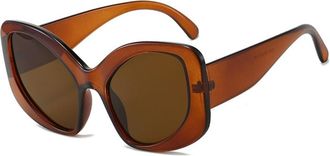 Generic Men And Women Trendy Party Photo Shooting Sunglasses Large Frame Vacation Personalized Sun Glasses(Brown)