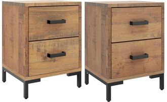 vidaXL Comodini 2 pz 36x30x45 cm in Legno Massello di Pino - Vidaxl