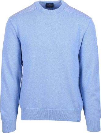Paul & Shark Paul & Shark Mens CREW NECK KNITWEAR LIGHT BLUE Cotton - Size X-Large