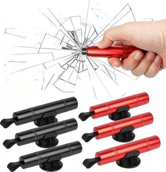 OEM Martillo De Seguridad, 6 Piezas, Martillo De Emergencia, Martillo Para Coche, Martillo De Seguridad Port&aacute;til Para Coche, Martillo, Negro Y Rojo