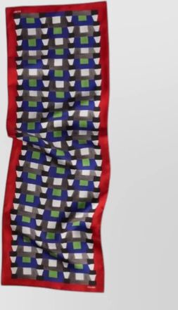 Miu Miu rectangular foulard geometric pattern contrast border