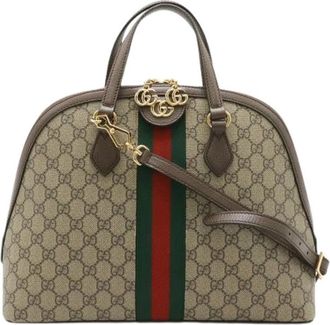 Gucci Pre-owned Ophidia GG Supreme Leder 2way Tas - Dames - Vintage Handtas - Beige - ONE Size - Leer - Vintage