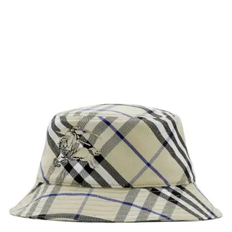 Burberry EKD Embroidered Check Bucket Hat, Size X-Small