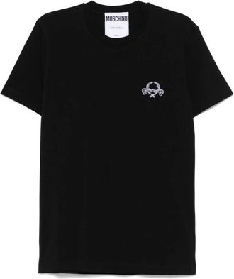 Moschino Embroidered Logo T-Shirt - Heren - T-shirts - Zwart - S - Nylon - Tops