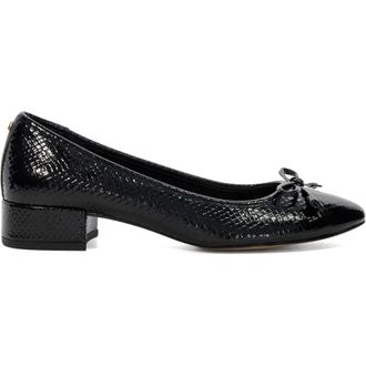 Dune London Hollies Pumps WomensB Black Leather Slip On Block Heels ZOGG3174