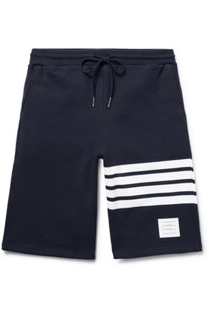 Thom Browne Striped Loopback Cotton-Jersey Shorts