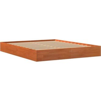vidaXL Cama sin colchón madera maciza de pino marrón cera 160x200 cm Vidaxl
