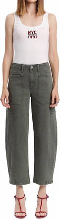 Flying Monkey High Rise Barrel Jeans In Deep Forest