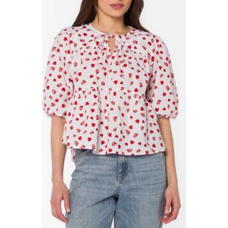 Velvet Heart Ferlita Puff Sleeve Top in Strawberry Fields at Nordstrom Rack, Size X-Large
