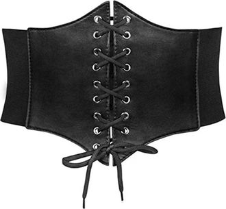 Generic Womens Corset Top - Satin Boned Corset Overbust Bodysuit Lace Up Overbust Corset Lace Waist Push Up Bodysuit Underbust Corset Top Sexy Halloween Costu