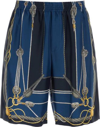 Versace Printed Silk Bermuda Shorts