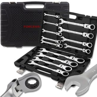 OEM Forcekraft Juego De Llaves Combinadas Con Carraca 13 Piezas 8-32mm