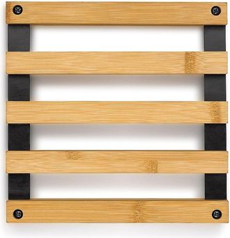 KELA Topfuntersetzer »Kiril 20 cm x 20 cm x 3 cm, Nature/Schwarz« Holzart: Bambus (China)