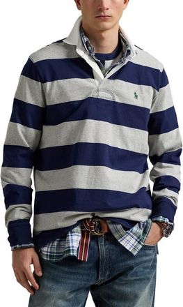 Polo Ralph Lauren The Iconic Rugby Shirt in Newport Navy/andover Heather at Nordstrom, Size Medium