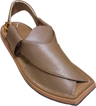 Generic Handmade Leather Chappal, Sandals, Unique Design Shoes, Peshawari Chappal, Gift For Him, Men Gift idea (RusticBrown, UK Footwear Size System, Adult, M