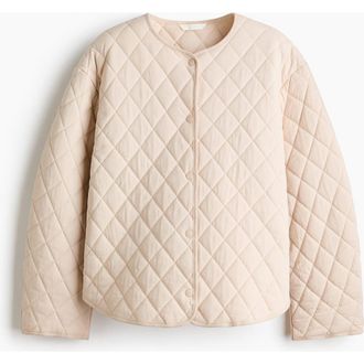 H&M Quilted Jacket in Light Beige at Nordstrom, Size X-Small