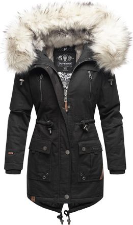 Navahoo Premium Dames Winterjas Honigfee - Warme Parka met Afneembare Kunstbontkraag