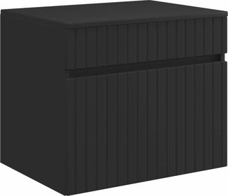 vidaXL Mueble De Ba&ntilde;o Montado En La Pared Negro 59 X 44,5 X 50 Cm Vidaxl
