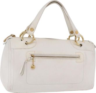 Celine Handbag Leather White Leather Handbag (Pre-Owned)