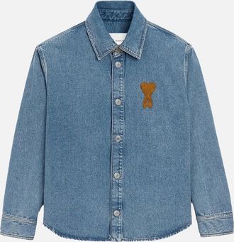 Ami Mens Knitted ADC Overshirt Blue - Size: XL