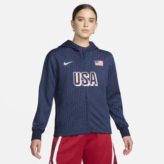 Nike USA Nike Womens Dri-FIT ADV Basketball Game Jacket in Blue | FQ0336-451