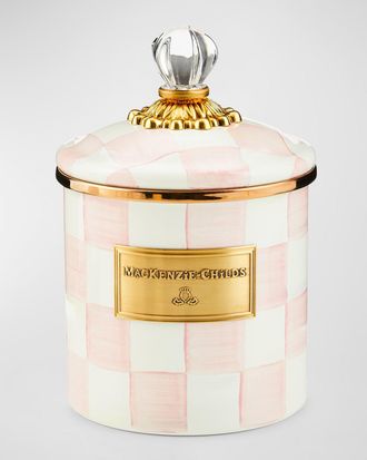 MacKenzie-Childs Rosy Check Enamel Canister, Small