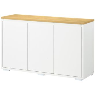 HOMCOM Homcom Mobile Multifunzionale Con 2 Armadietti Con 3 Ante Bianco 120x37x75cm