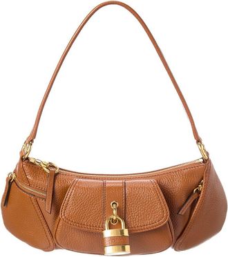 Chlo&eacute; 99 Logo Leather Shoulder Bag