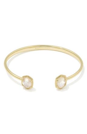 Kendra Scott Daphne Frame Stone Cuff Bracelet in Gold Ivory Mother Of Pearl at Nordstrom
