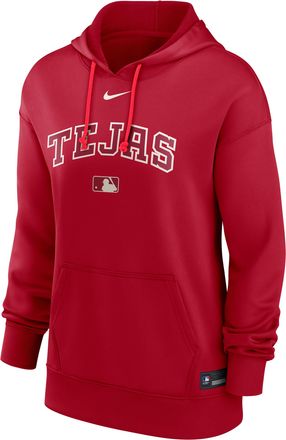 Nike Womens Texas Rangers Authentic Collection City Connect Nike Therma MLB Pullover Hoodie in Red | 22MN0HU3TER-YQN