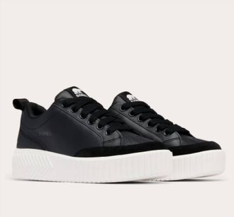 Sorel Womens Ona Ave Low Waterproof Sneaker Shoe In Black/seasalt